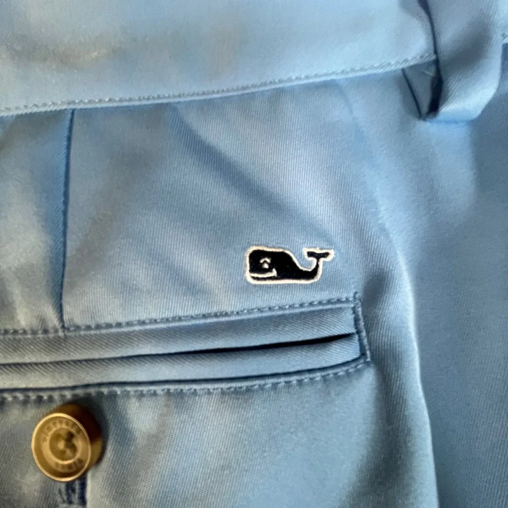 Vineyard Vines Links Short Mens 36 Blue Performance Golf Flat‎ Front 1H0441